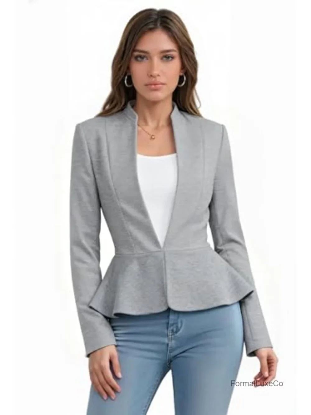 Women's Casual Open Front Blazer Jacket